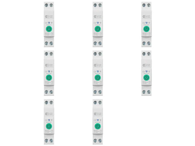 8X Tuya Circuit Breaker 1P+N 63A Din Rail Switch With Electricity Statistics Remote Voice Control