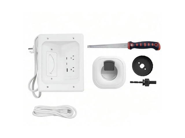 USB& Type-C Port TV Portstv Cord Hider In-Wall Cable Management Kit, Wire Hiding System Featuring Recessed Power Outlet US PL