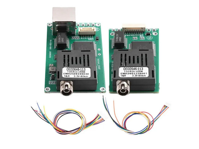 RJ45 Port TTL Optical Module 80KM DC 5.5-26V TX RX Optical Terminal Equipment TTL To Fiber Optic Module