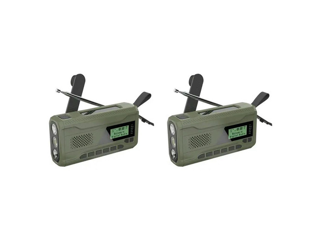 2X DAB/FM Bluetooth Radio Emergency Radio Built In 4500Mah Solar Hand Crank Radio Receiver Outdoor Radio