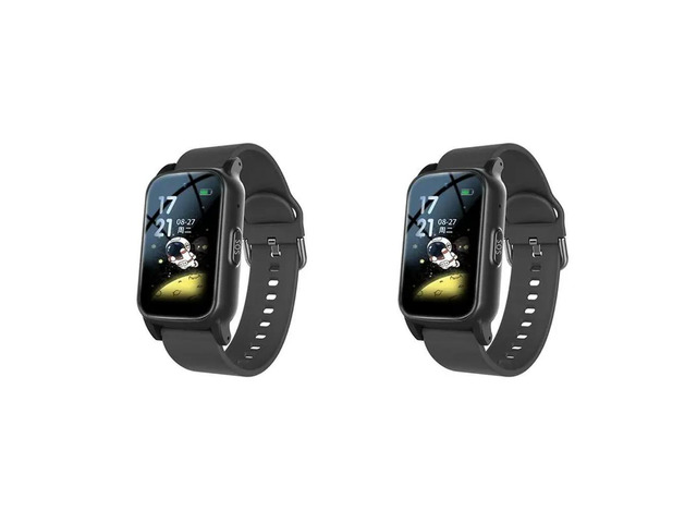 2X 4G Elderly Watch With GPS,SOS,Fall Detection Emergency Support,AI Health Monitoring For Elderly Black A