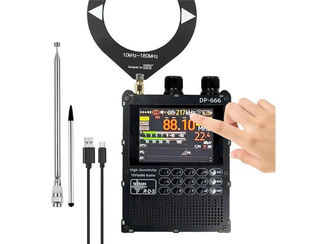 Digital AM FM/LW MW/SW/RDS Full Band Radio DP-666 TEF6686, 2.8Inch Touch-Screen Display, 5000Mah, Firmware Upgrades