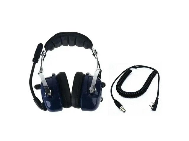 Mini XLR5 Jack Coiled Cable For Kenwood Baofeng UV-5R Radio- Pilot Headset ANR Aviation Mic Noise Cancelling