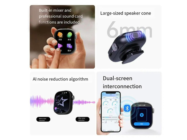 V5 3Rd Screen Lavalier Microphone Bluetooth For Live Streaming, Noise Reduction, Recording And Microphone