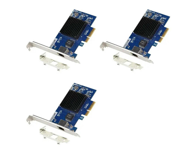 3X PCIE 3.0 4X 10G Network Card AQC107 Server NIC Compatible With X8/X16 For Linux Win10/11 System