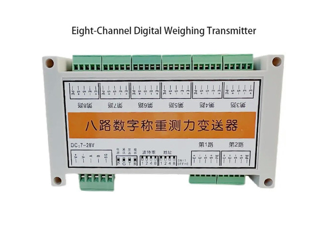 RS485 Modbus RTU 8 CH Digital Weighing Transmitter, 10-Point Calibration Support, High Accuracy Sensor Signal Module