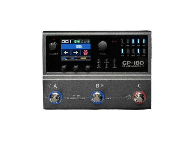 GP-180 Footswitch Multi-Effects Processor Electric Guitar Drum Machine Looper With USB Support IR File Amp Modeling