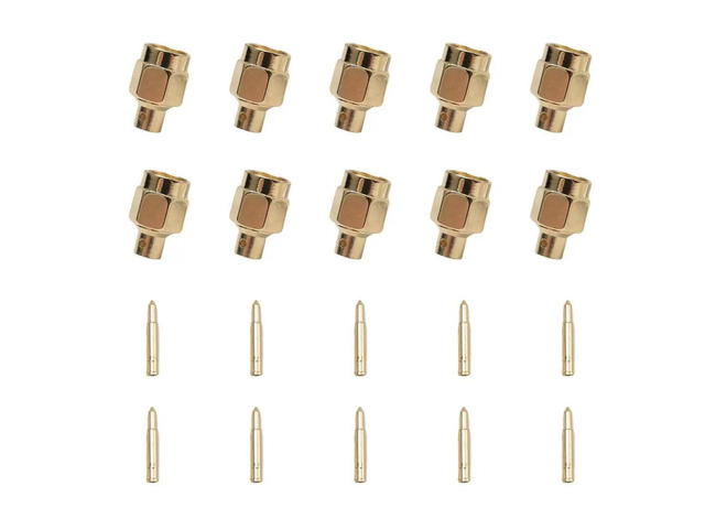 10x SMA male plug solder Coax connector for semi-rigid RG402 0.141 inch cable Gold