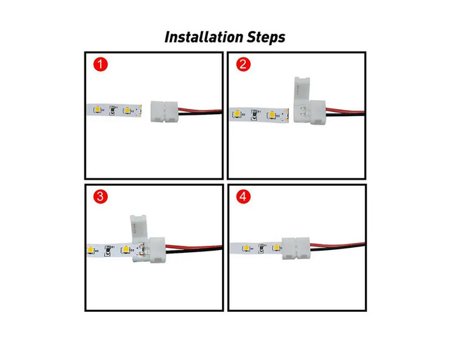 50Pcs LED Tape Connector 2Pin LED Strip Accessories Connectors 8Mm for 2835 3528 5050 5730 5630 SMD LED Strip