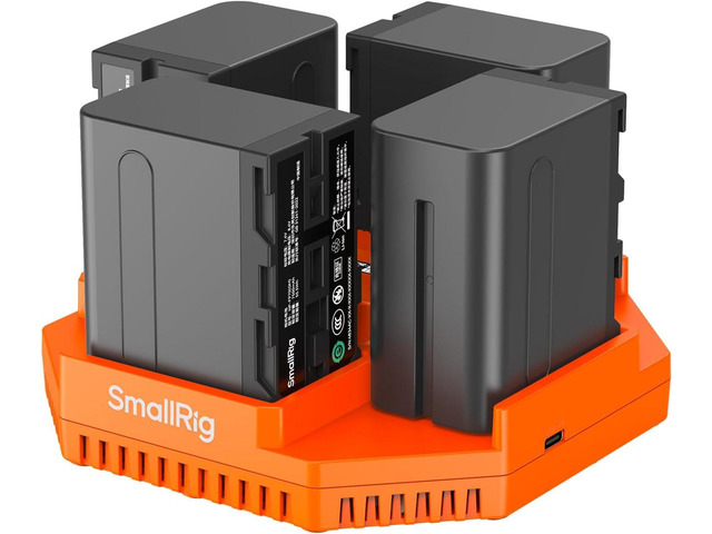 SmallRig 4 Pack 7800mAh Replacement Battery for Sony NP-F970, 4-Slot Battery Charger, with PD 100W Fast Charging, Power Supply for DSLR Camera, LED...