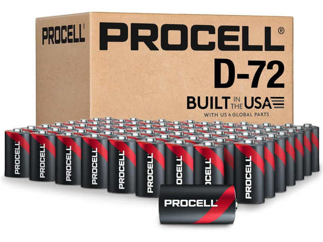 PROCELL D Cell Long-Lasting Alkaline Batteries (72 Pack) Built in the USA, 10-Year Shelf Life, Bulk Value for All Professional Devices - D...