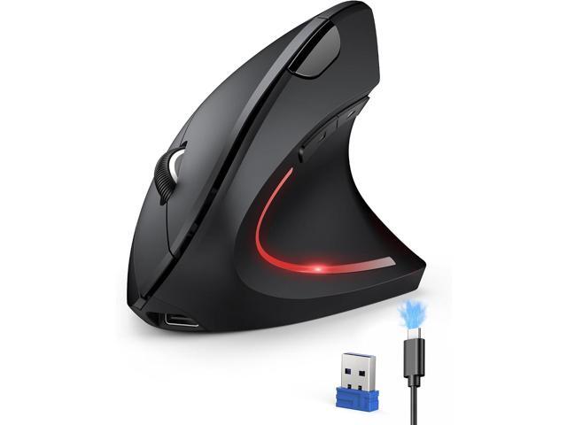 TECKNET Rechargeable Wireless Ergonomic Mouse,2.4GHz USB Vertical Mouse with Silent Click,4800 DPI Mouse with 6 Adjustable DPI,6-Button Computer...