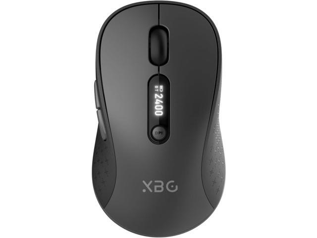 XBG B15pro Wireless Bluetooth Mouse, Bluetooth 5.0/4.0 & 2.4G Tri-Mode, Type-C Rechargeable with LED Screen Display, Ergonomic Silent Click for...