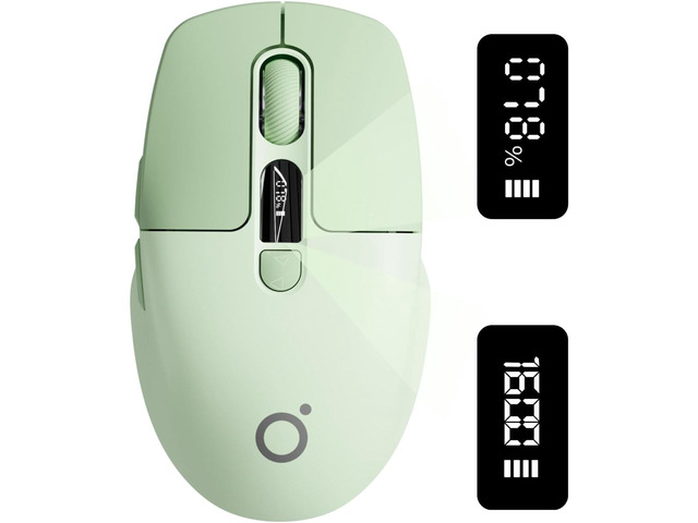 EWEADN Q1 Wireless Bluetooth Mouse, BT & 2.4G Computer Mouse with Battery & DPI LED Screen Display, Type-C Rechargeable with 1600 DPI Levels, 6...