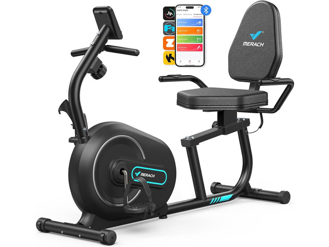 MERACH Recumbent Exercise Bikes for Home with Smart Bluetooth Equipment Exercise Bikes App,LCD,Heart Rate Handle Stationary Bikes for Home,...