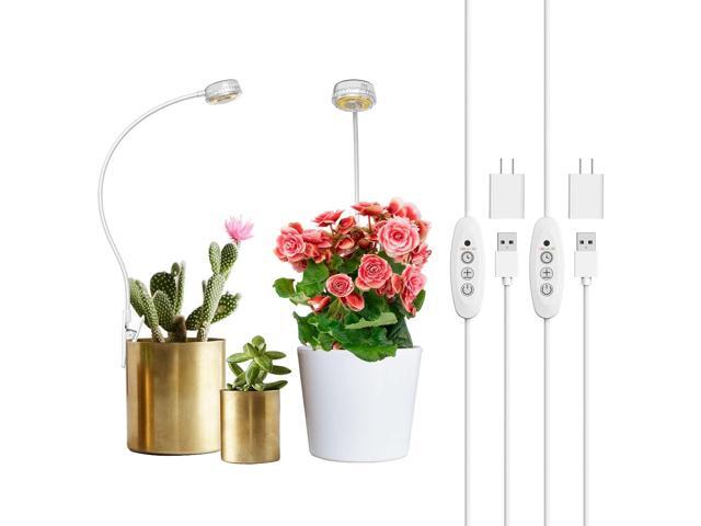 SANSI Grow Lights for Indoor Plants, LED Pot Clip Plant Light for Growing, 4000K Full Spectrum Plant Growing Lamp with 4-Level Dimmable, Auto On.
