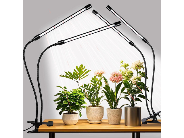 Grow Lights Upgrade 168 LEDs Clip Plant Lights for Indoor Plants, Full Spectrum White+ Red LED Plant Growing Lamps with Flexible Gooseneck, 3/9/12H...