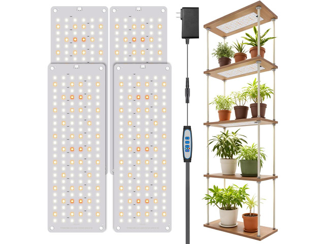 Garpsen Grow Light, 6000K Full Spectrum Plant Lights for Indoor Growing with Auto Timer 6/12/16H, 5 Dimmable Levels & 3 Color Modes, 552 LEDs Grow...