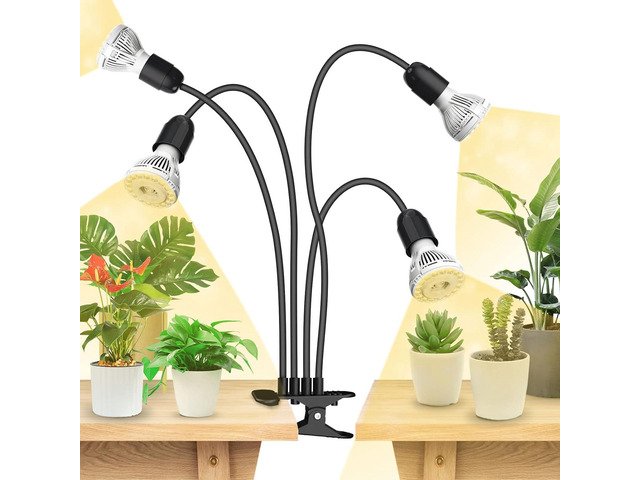 SANSI LED Grow Lights for Indoor Plants, 600W Full Spectrum Gooseneck Clamp Grow Lamp, 40W Power Plant Light with High PPFD for Seeding, Lifetime...