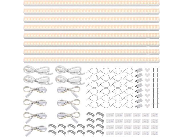 Barrina T5 Grow Lights, Full Spectrum, 2ft 80W (8 x 10W, 500W Equivalent), LED Grow Light Strip for Greenhouse, Plant Grow Shelf, Plug and Play...