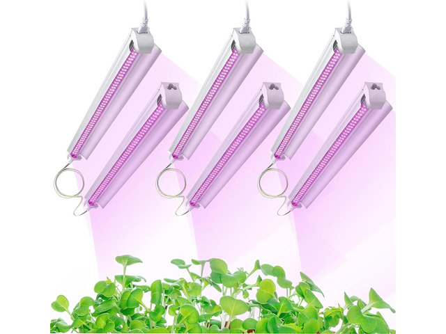 Grow Light for Indoor Plants, 4ft T8, 270W (6 x 45W), Super Bright Full Spectrum Sunlight LED Grow Lights, 6-Pack