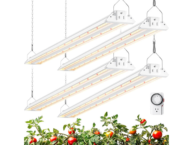Barrina TX72 Grow Light for Indoor Plants, 4FT, 288W(4 x 72W, 2000W Equivalent), Full Spectrum with 660nm Red LEDs, High PPFD, Mechanical Timer,...