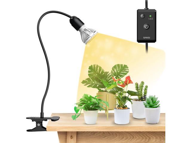 SANSI LED Grow Lights for Indoor Plants, Lifetime Free Bulb Replacement, 150W Full Spectrum Gooseneck Clip Plant Grow Light, Plant Light with Timer.