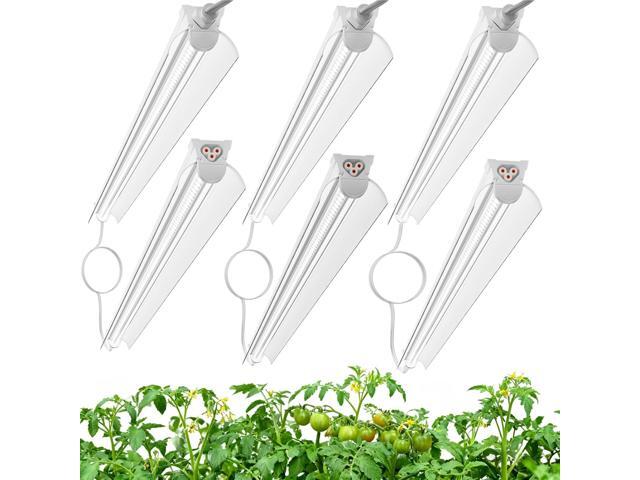 4FT Grow Lights for Indoor Plants,T8 5000K Full Spectrum Plant Light,270W(6 x 45W), LED Grow Light Strips with Timer, Aluminum Reflector,...