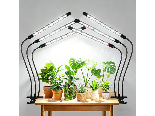 SDOVUERC Tri-Heads Grow Lights for Indoor Plants, Full Spectrum Plant Lights for Indoor Growing with Adjustable 360° Gooseneck, 6/12/18H Timer &...