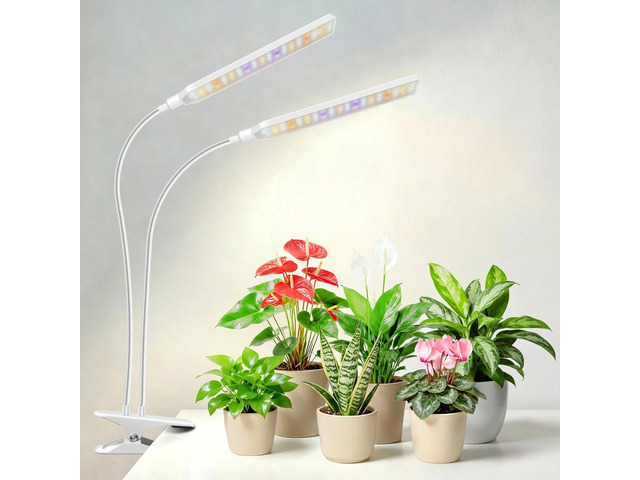 Aumtrly Plant Lights for Indoor Growing, 2 Head 114 LED Full Spectrum Clip on Grow Lights for Indoor Plants with 6/12/16H Timer, 5 Dimming, 3 Light...
