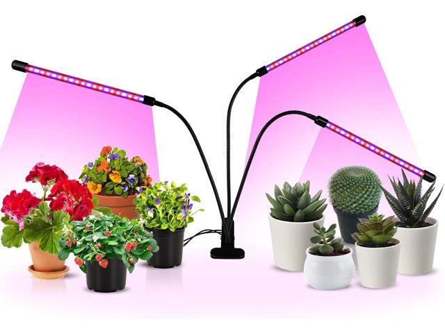iPower Grow Full Spectrum and 60 Blue Red LEDs for Indoor Plants 11-Level Dimmable, 3 Lighting Modes, Auto On Off with 3/9/12H Timer, Red & Blue