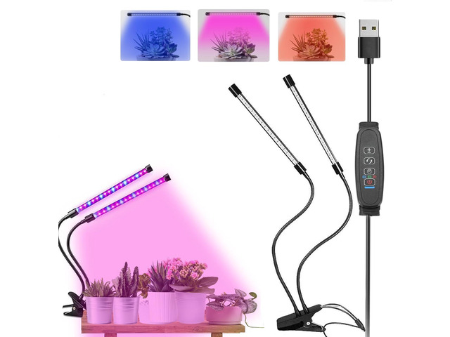 Clip On Grow Light for Indoor Plants,2 Pack Full Spectrum Led Plant Grow Lights with Auto-Timer, Plant Growing Lamp for Seed Starting,Houseplants,...