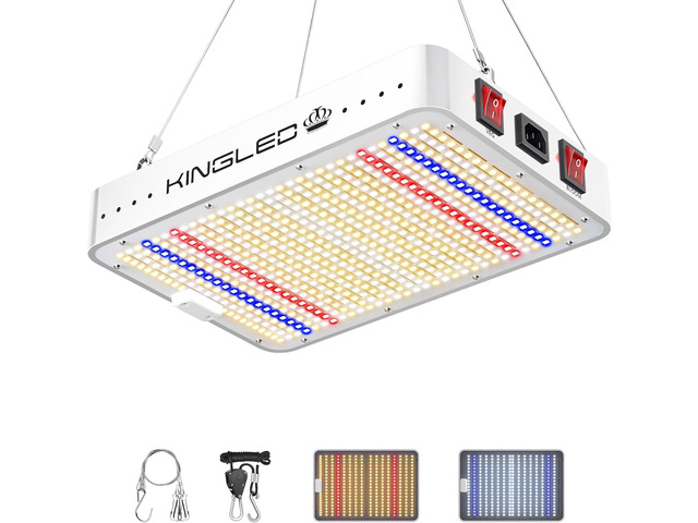 KingLED KP1000 LED Grow Lights with Yield LEDs 2x2ft Coverage Full Spectrum Grow Lights for Indoor Hydroponic Plants Greenhouse Growing Lamps Veg...