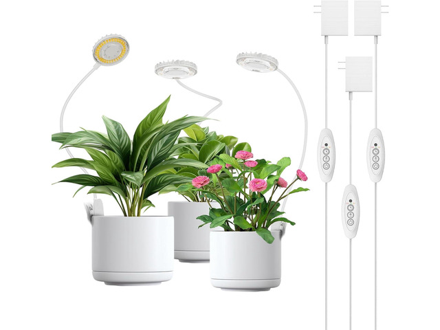 Plant Lights for Indoor Growing, Pot Clip on Grow Lights Full Spectrum, 12W Plant Growing Lamp with 4 Dimmable Levels, 360Â° Adjustable Grow Plant...