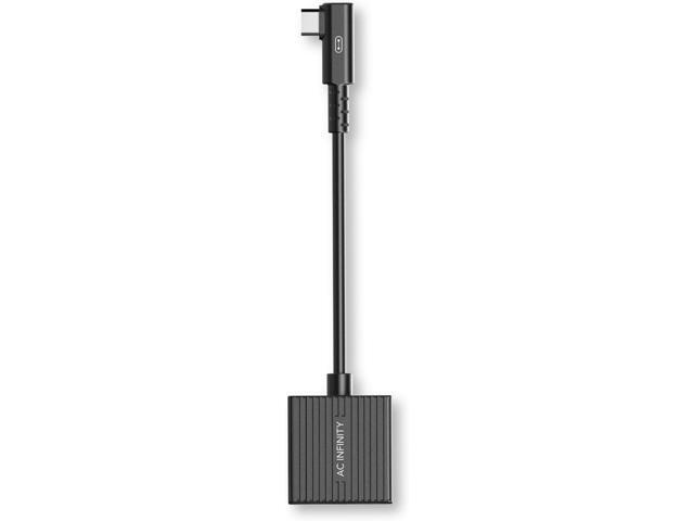 AC Infinity RJ11 2-in-1 Daisy Chaining Adapter Dongle, L-Shaped Sequential Connection Cable Cord, Right Angle Piggyback Connector for UIS LED Grow...