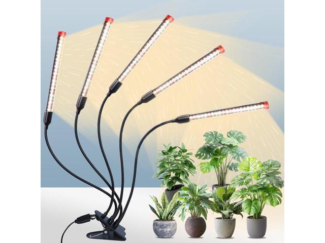 FECiDA Gamechanger 2026 45 Watt Power Draw, NO Need Adapter, 5Head Strong Clip Grow Lights for Indoor Plants with 4/8/12/16/20H Timer, LED Plant...