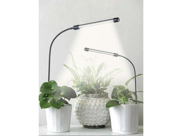 Grow Lights for Indoor Plants Full Spectrum, Plant Lights for Indoor Growing, 48 LEDs Ground Plug Grow Light with Gooseneck, Auto Timer & Dimmable...