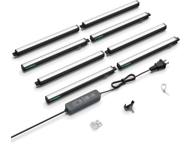 VIVOSUN T5 Grow Lights for Indoor Plants, 5000K Full Spectrum 56W (8 x 7W), 1FT LED Plant Light Strip with Timer & Dimming Controller for Seed...