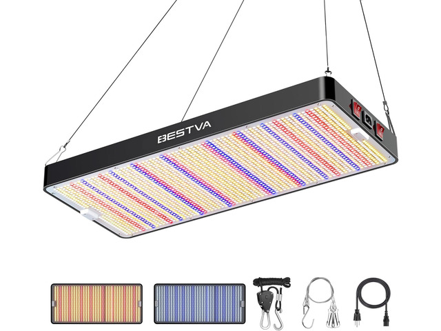 BESTVA DC4000 LED Grow Light, Full Spectrum Grow Lights for Indoor Plants with Veg & Bloom Switches, Quiet Cooling Fan, for Seedling Veg Bloom All...