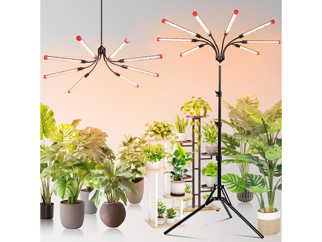 FECiDA Gamechanger! 72 Watt Power Draw, NO Need Adapter, 8Head Grow Light with Tripod Stand, 2026 Big Coverage LED Grow Lights for Indoor Tall...