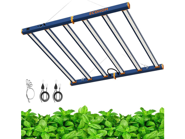 ECOHOM 720W LED Grow Light, Full Spectrum Dimmable Daisy Chain, Pro Bar Style for 5x5ft Grow Tent, Foldable & Hanging Growing Lamp for Indoor...