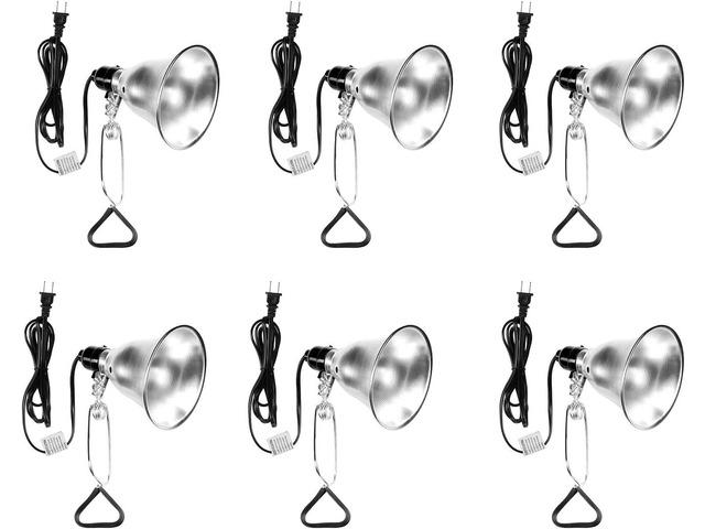 Simple Deluxe HIWKLTCLAMPLIGHTSX6V1 6-Pack Clamp Lamp Light with 5.5 Inch Aluminum Reflector up to 60 Watt E26 (no Bulb Included), 6 Feet Cord