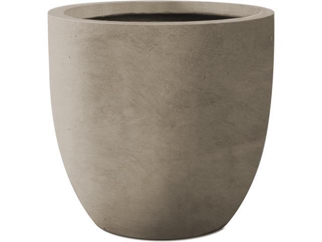 Kante 13.4' Dia Round Concrete Planter, Large Outdoor Modern Indoor Decorative Plant Pots with Drainage Hole and Rubber Plug for Home and Garden,.