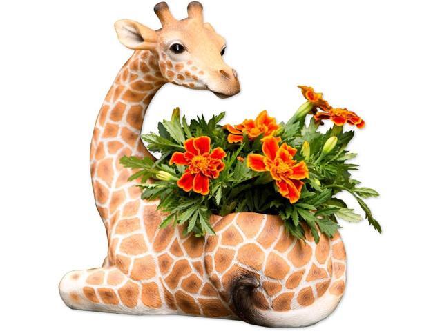 Bits and Pieces - Giraffe Planter - Yard Decorations - Wildlife Animal Urn for Plants - Indoor/Outdoor Decoration - Safari Inspired Yard Art