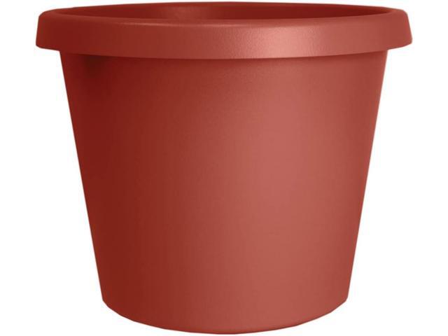 The HC Companies 10 Inch Round Prima Planter - Plastic Plant Pot with Rolled Rim for Indoor Outdoor Plants Flowers Herbs, Clay