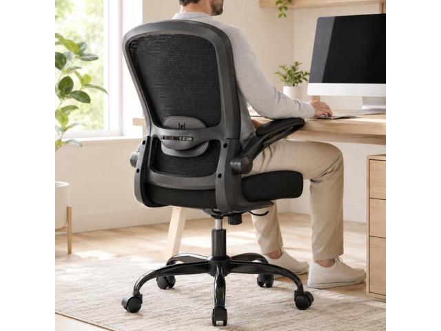 Ergonomic Office Chair w/Adjustable Lumbar, Flip Armrest, 135° Recline Supports 300 lbs · Seat 19.48'23.4' · Breathable mesh · 2030 min assembly...