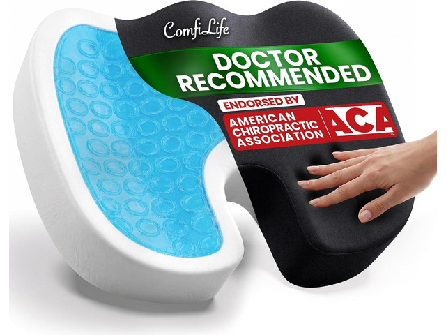 ComfiLife Doctor Recommended Seat Cushion - Premium Gel & Memory Foam Office Chair, Car Seat, Lifting Cushion - Chair Cushions for Back & Sciatica...