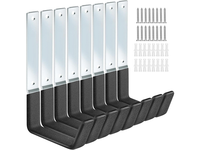 TVKB Garage Hooks Heavy Duty Bike Hooks for Garage Set of 8 Tool Organizers and Storage Wall Mount Storage Tool Holder Hanger for Ladder Garden...