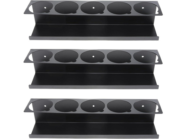 RealPlus Aerosol Spray Can Holder Rack Organizer, 5 Can Spray Bottle Holder Heavy-Duty Steel Wall Mounted for Garage and Workspace, Pack of 3