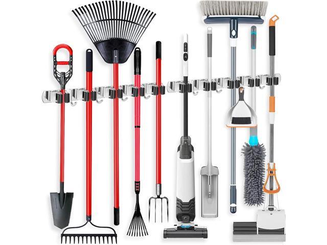 IMILLET 2 Pack Broom Holder Wall Mount Stainless Steel Mop Organizer